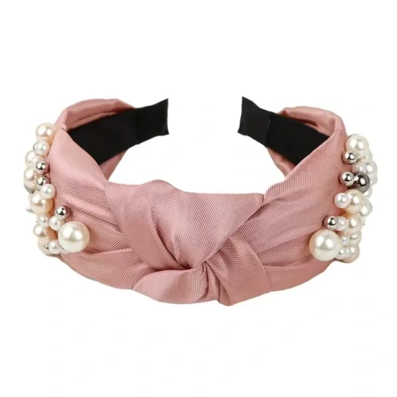 1 PCS No Slip Knotted Cross Pearl Headband - Picture 3 of 12